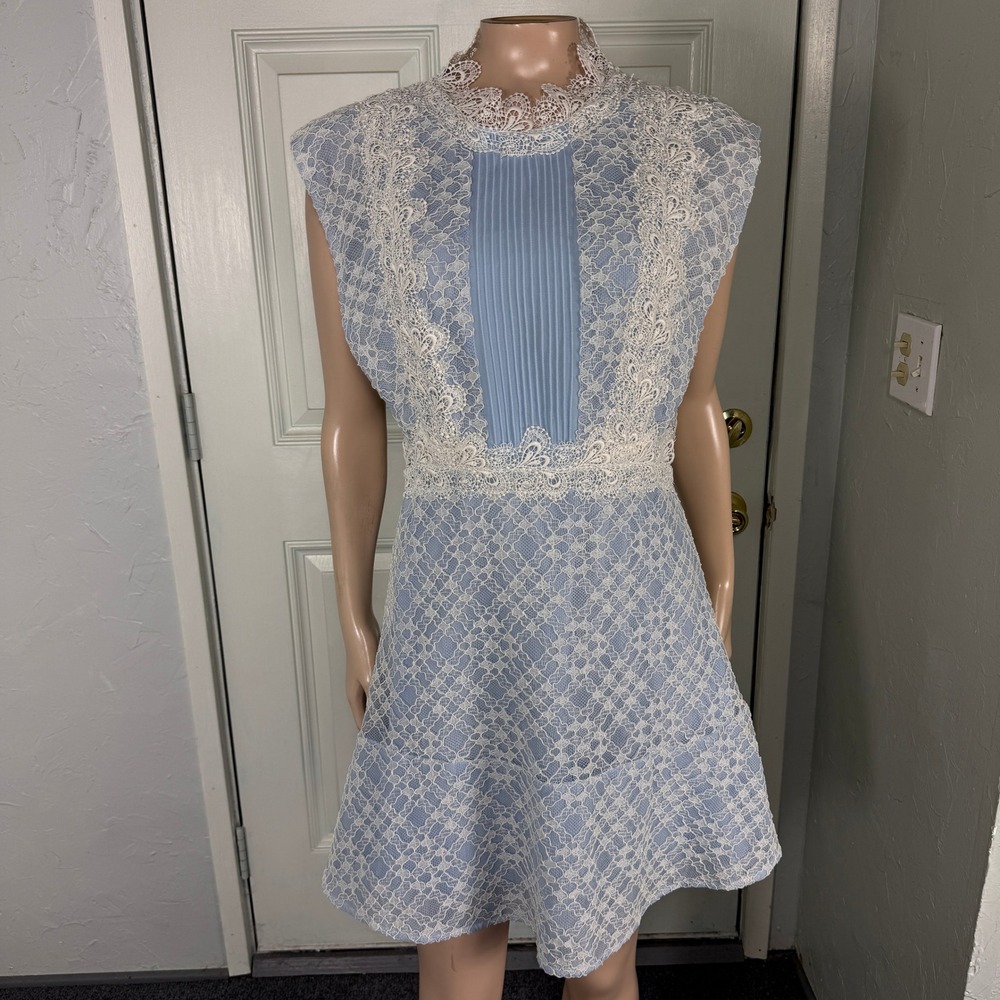 Sandro Paris Women's Peaches Dress 3 8 Lace Cocktail Cotton blend Designer SS22